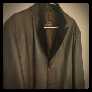Elegant genuine German leather coat long style